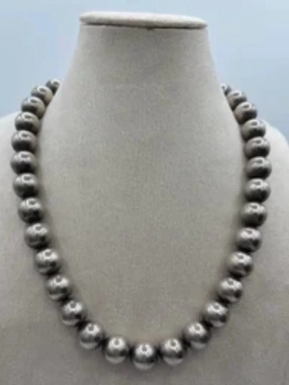 Vintage Handcrafted Silver Pearl Necklace - Silver 20” with 2” extender
